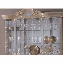 Casa Padrino Vitrine Baroque de Luxe Gris / Or 173 x 50 x H. 213 cm - Meubles Baroques - Fabriqué en Italie