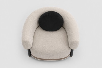 Casa Padrino Luxus Sessel Creme / Schwarz / Kupfer 83 x 77 x H. 73 cm