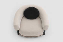 Casa Padrino Luxus Sessel Creme / Schwarz / Kupfer 83 x 77 x H. 73 cm