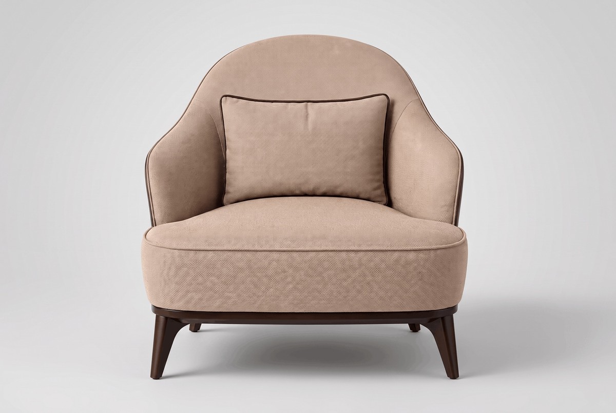 Casa Padrino Fauteuil de Luxe Beige / Brun Foncé 73 x 83 x H. 76 cm - Fauteuil de Salon Moderne - Meubles d'Hôtel Casa Padrino Fauteuil de Luxe Beige / Brun Foncé 73 x 83 x H. 76 cm - Fauteuil de Salon Moderne - Meubles d'Hôtel