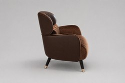 Casa Padrino Luxus Sessel Braun / Rostbraun / Gold 75 x 67 x H. 79 cm