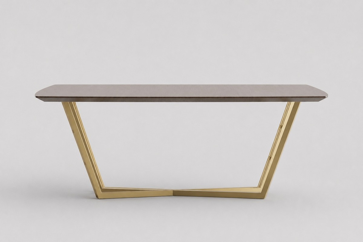 Casa Padrino Tavolo da Pranzo di Lusso Marrone / Oro 208 x 104 x H. 75 cm - Tavolo da Pranzo Moderno - Mobili da Hotel Casa Padrino Tavolo da Pranzo di Lusso Marrone / Oro 208 x 104 x H. 75 cm - Tavolo da Pranzo Moderno - Mobili da Hotel