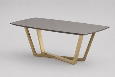 Casa Padrino Luxus Esstisch Braun / Gold 208 x 104 x H. 75 cm