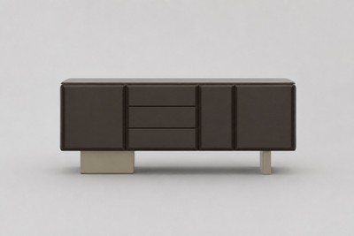 Casa Padrino Luxus Sideboard Dunkelbraun / Beige 220 x 48 x H. 82 cm