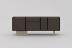 Casa Padrino Luxus Sideboard Dunkelbraun / Beige 220 x 48 x H. 82 cm