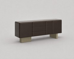 Casa Padrino Luxus Sideboard Dunkelbraun / Beige 220 x 48 x H. 82 cm