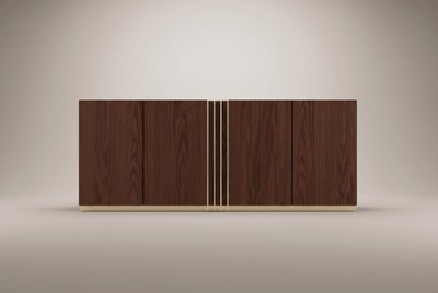 Casa Padrino Luxus Sideboard Braun / Gold 208 x 50 x H. 81 cm