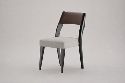 Casa Padrino Luxus Esszimmerstuhl Creme / Schwarz / Braun 50 x 60 x H. 87 cm
