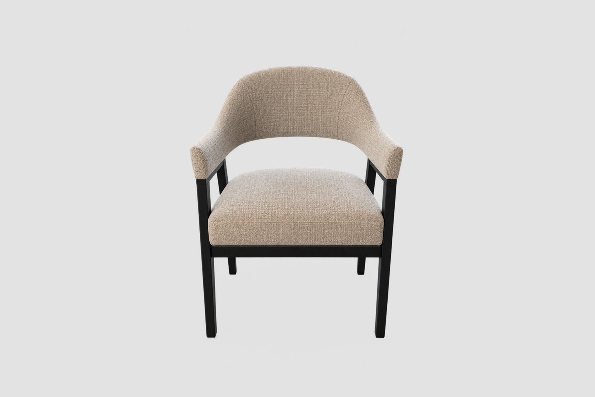 Casa Padrino Luxus Esszimmerstuhl mit Armlehnen Creme / Schwarz 57 x 65 x H. 82 cm Casa Padrino Luxus Esszimmerstuhl mit Armlehnen Creme / Schwarz 57 x 65 x H. 82 cm