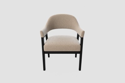 Casa Padrino Silla de Comedor de Lujo con Reposabrazos Crema / Negro 57 x 65 x H. 82 cm - Silla Moderna - Muebles de Comedor y Hotel