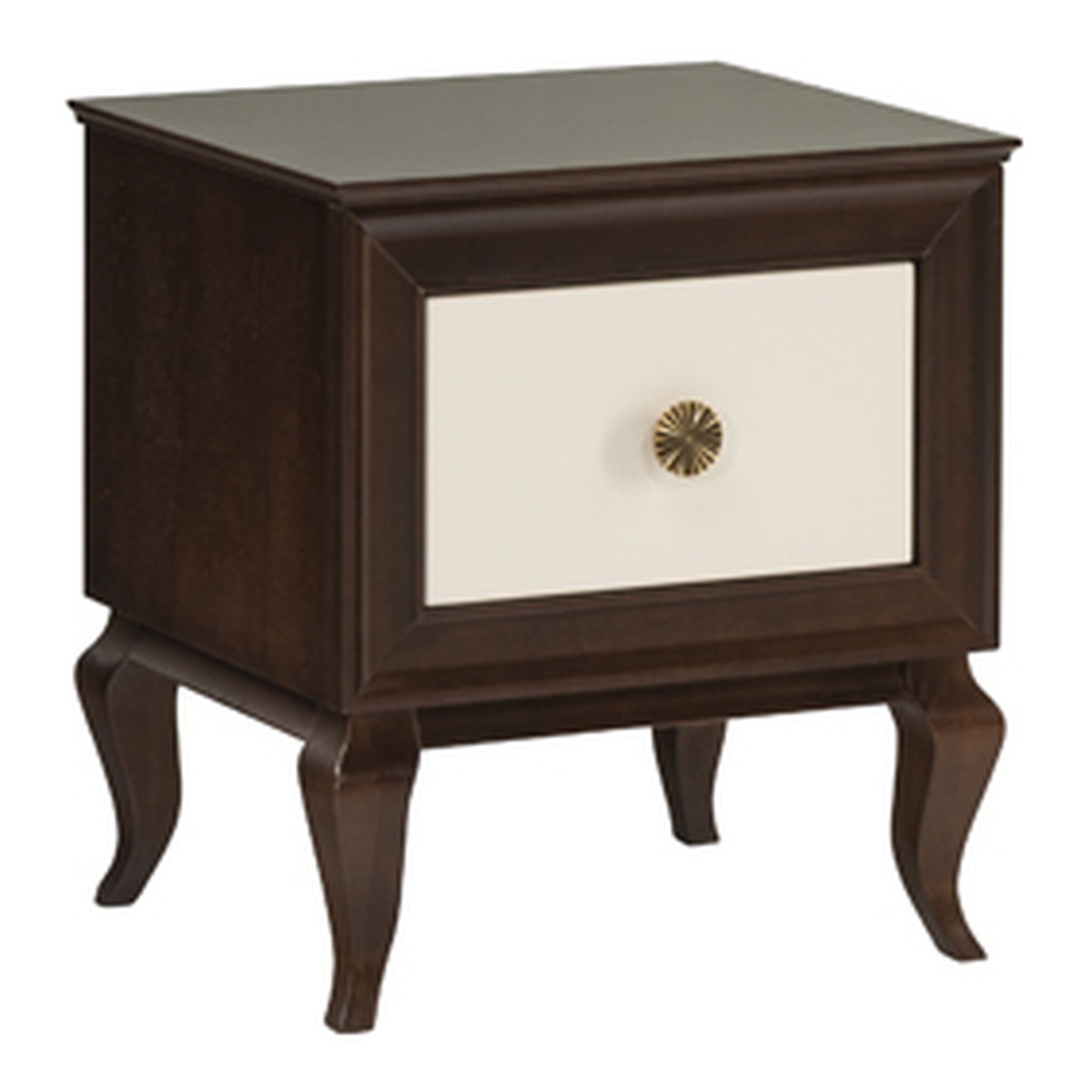 Casa Padrino Art Nouveau Nightstand Dark Brown / Cream 56 x 43.5 x H. 59.5 cm - With drawer - Bedroom Furniture Casa Padrino Art Nouveau Nightstand Dark Brown / Cream 56 x 43.5 x H. 59.5 cm - With drawer - Bedroom Furniture