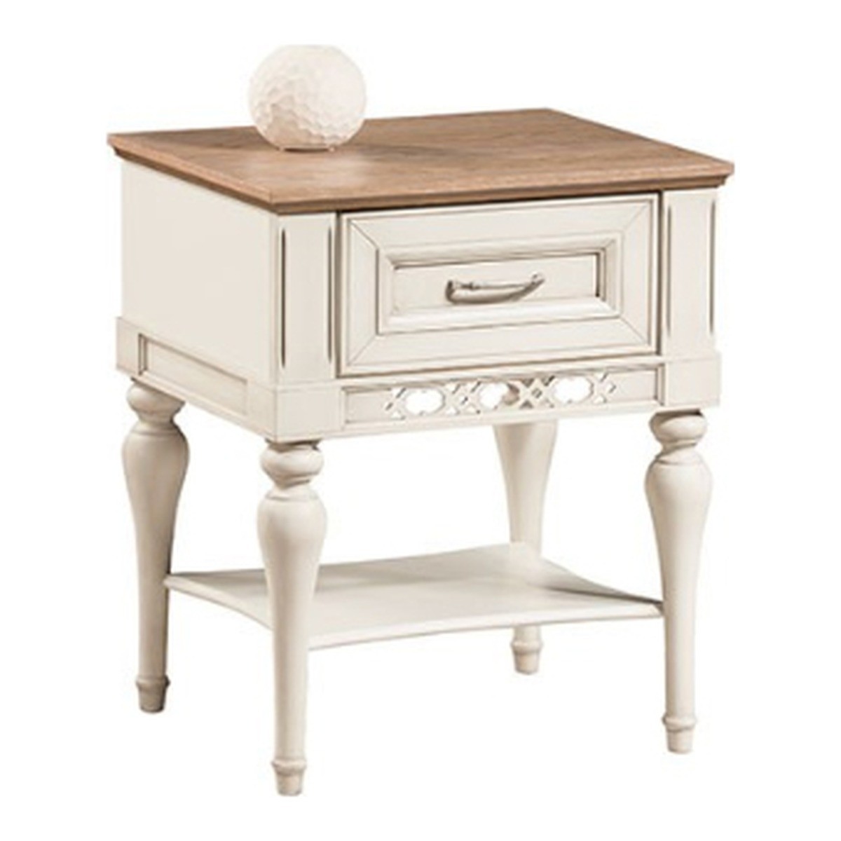 Casa Padrino Table de chevet style campagne Crème / Marron 52,9 x 45,2 x H. 66,7 cm - Avec tiroir - Meubles de Chambre Casa Padrino Table de chevet style campagne Crème / Marron 52,9 x 45,2 x H. 66,7 cm - Avec tiroir - Meubles de Chambre