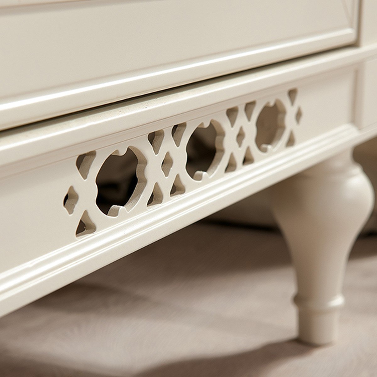 Casa Padrino Country Style Nightstand Cream / Brown 52.9 x 45.2 x H. 60.7 cm - With 2 drawers - Bedroom Furniture Casa Padrino Country Style Nightstand Cream / Brown 52.9 x 45.2 x H. 60.7 cm - With 2 drawers - Bedroom Furniture
