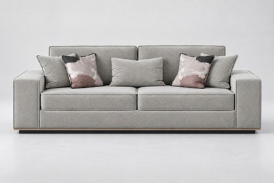 Casa Padrino Luxus Sofa Grau mit breiten Armlehnen