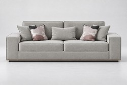 Casa Padrino Luxus Sofa Grau mit breiten Armlehnen Casa Padrino Luxus Sofa Grau mit breiten Armlehnen