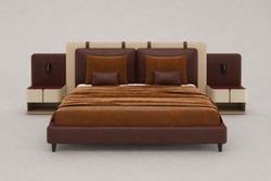 Casa Padrino Luxus Doppelbett Braun / Beige 347 x 223 x H. 117 cm