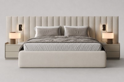 Casa Padrino Luxus Doppelbett Creme 338 x 230 x H. 120 cm