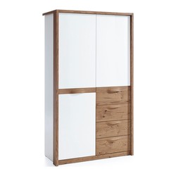 Casa Padrino Armadio in legno massello Bianco / Rovere 117,5 x 59,7 x A. 205,5 cm - Con 2 ante - Mobili Camera da Letto Casa Padrino Armadio in legno massello Bianco / Rovere 117,5 x 59,7 x A. 205,5 cm - Con 2 ante - Mobili Camera da Letto