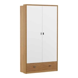 Casa Padrino Armadio in legno massello Bianco / Rovere 117 x 62,5 x A. 210 cm - Con 2 ante - Mobili Camera da Letto Casa Padrino Armadio in legno massello Bianco / Rovere 117 x 62,5 x A. 210 cm - Con 2 ante - Mobili Camera da Letto