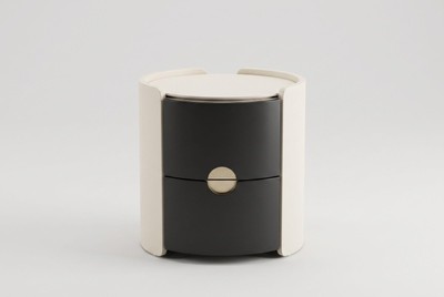 Casa Padrino Luxus Nachttisch Creme / Schwarz 49 x 49 x H. 52 cm Casa Padrino Luxus Nachttisch Creme / Schwarz 49 x 49 x H. 52 cm