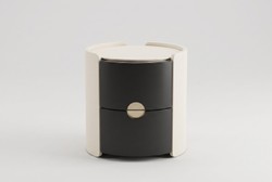 Casa Padrino Luxus Nachttisch Creme / Schwarz 49 x 49 x H. 52 cm