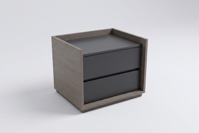 Casa Padrino Luxus Nachttisch Grau / Schwarz 60 x 45 x H. 45 cm Casa Padrino Luxus Nachttisch Grau / Schwarz 60 x 45 x H. 45 cm