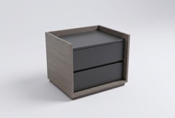 Casa Padrino Mesita de Noche de Lujo Gris / Negro 60 x 45 x H. 45 cm - Mesita Moderna - Muebles de Dormitorio y Hotel