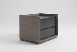 Casa Padrino Mesita de Noche de Lujo Gris / Negro 60 x 45 x H. 45 cm - Mesita Moderna - Muebles de Dormitorio y Hotel