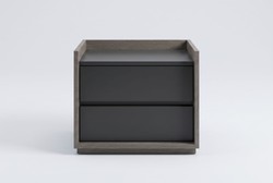 Casa Padrino Mesita de Noche de Lujo Gris / Negro 60 x 45 x H. 45 cm - Mesita Moderna - Muebles de Dormitorio y Hotel