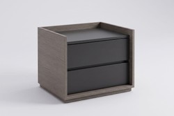 Casa Padrino Mesita de Noche de Lujo Gris / Negro 60 x 45 x H. 45 cm - Mesita Moderna - Muebles de Dormitorio y Hotel