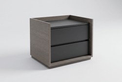 Casa Padrino Mesita de Noche de Lujo Gris / Negro 60 x 45 x H. 45 cm - Mesita Moderna - Muebles de Dormitorio y Hotel