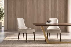 Casa Padrino Silla de Comedor de Lujo Beige / Marrón Oscuro 57 x 54 x H. 88 cm - Silla Moderna - Muebles de Comedor y Hotel