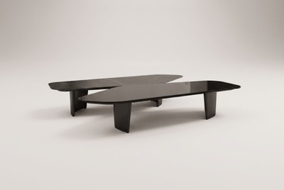 Casa Padrino Mesa de Centro de Lujo Negro de Dos Niveles - Mesa de Salón Moderna en Varias Versiones - Muebles de Hotel