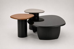 Casa Padrino Mesa de Centro de Lujo Negro / Coñac / Gris de Formas Orgánicas - Mesa de Salón Moderna en Varias Versiones - Muebles de Hotel Casa Padrino Mesa de Centro de Lujo Negro / Coñac / Gris de Formas Orgánicas - Mesa de Salón Moderna en Varias Versiones - Muebles de Hotel