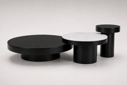 Casa Padrino Mesa de Centro de Lujo Negro / Blanco Redonda - Mesa de Salón Moderna en Varias Versiones - Muebles de Hotel Casa Padrino Mesa de Centro de Lujo Negro / Blanco Redonda - Mesa de Salón Moderna en Varias Versiones - Muebles de Hotel