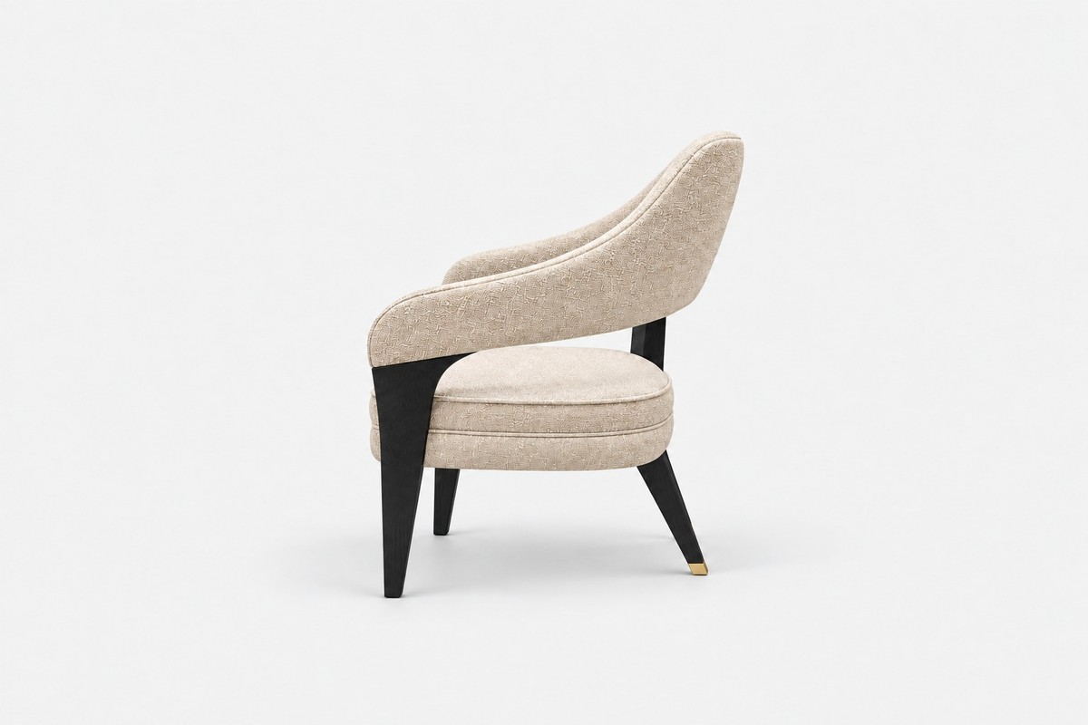 Casa Padrino Silla de Comedor de Lujo Crema / Negro con Respaldo Curvo - Silla Moderna con o sin Reposabrazos - Muebles de Comedor y Hotel Casa Padrino Silla de Comedor de Lujo Crema / Negro con Respaldo Curvo - Silla Moderna con o sin Reposabrazos - Muebles de Comedor y Hotel