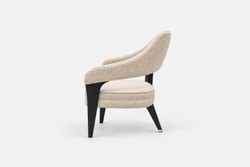 Casa Padrino Silla de Comedor de Lujo Crema / Negro con Respaldo Curvo - Silla Moderna con o sin Reposabrazos - Muebles de Comedor y Hotel Casa Padrino Silla de Comedor de Lujo Crema / Negro con Respaldo Curvo - Silla Moderna con o sin Reposabrazos - Muebles de Comedor y Hotel
