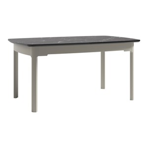 Casa Padrino Massivholz Esstisch Grau / Schwarz 155-305 x 100 x H. 77 cm - Ausziehbarer Küchentisch - Esszimmer Möbel