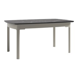 Casa Padrino Table à manger en bois massif Gris / Noir 155-305 x 100 x H. 77 cm - Table de cuisine extensible - Meubles de salle à manger Casa Padrino Table à manger en bois massif Gris / Noir 155-305 x 100 x H. 77 cm - Table de cuisine extensible - Meubles de salle à manger