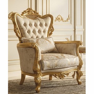 Prunkvoller Luxus Barock Wohnzimmer Sessel Weiß Gold