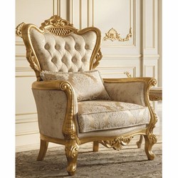 Magnifica poltrona barocca di lusso soggiorno bianco oro Magnifica poltrona barocca di lusso soggiorno bianco oro