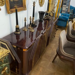 Credenza Art Déco di lusso viola-marrone oro con 4 ante Credenza Art Déco di lusso viola-marrone oro con 4 ante