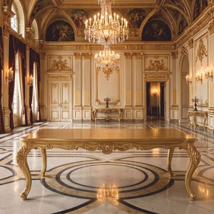 Luxus Barock Esstisch Gold 220 cm
