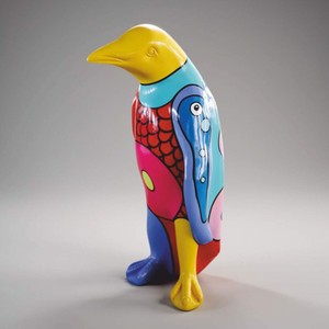 XXL Deko Skulptur Pinguin Bunt Pop Art
