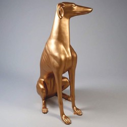XXL Deko Skulptur Windhund Gold