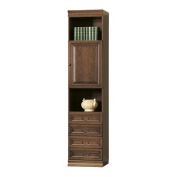 Solid Wood Bookcase Brown with Door and 4 Drawers Solid Wood Bookcase Brown with Door and 4 Drawers