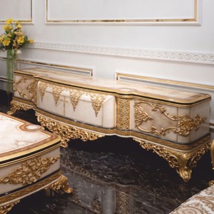 Luxus Barock TV Schrank Weiß Braun Gold 280 cm Luxus Barock TV Schrank Weiß Braun Gold 280 cm