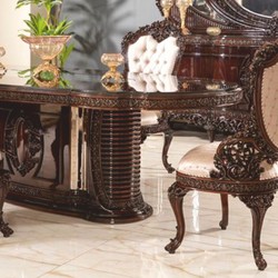 Table à Manger Baroque de Luxe Ovale Marron Foncé Or 270 cm Table à Manger Baroque de Luxe Ovale Marron Foncé Or 270 cm