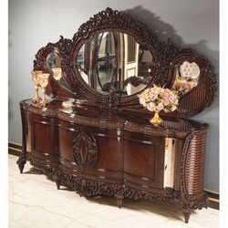 Buffet Baroque de Luxe Marron Foncé Or 280 cm