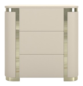 Casa Padrino Luxus Art Deco Nachttisch Creme / Gold 60 x 45 x H. 55 cm